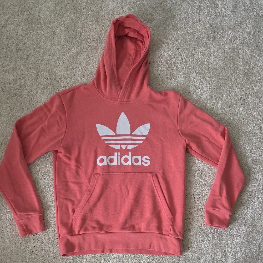 Adidas Coral Hoodie with White Logo